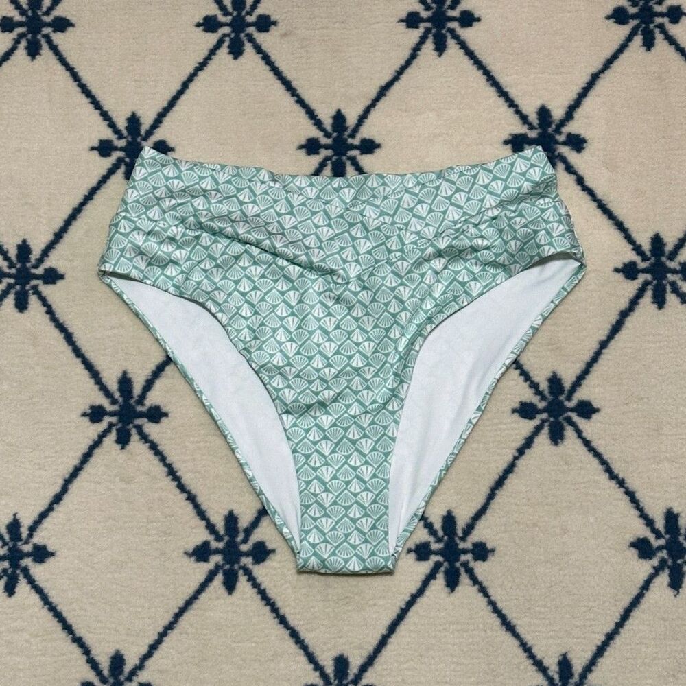 Victoria's Secret NWOT Seashell High Waist Bikini Bottoms - Blue/Green